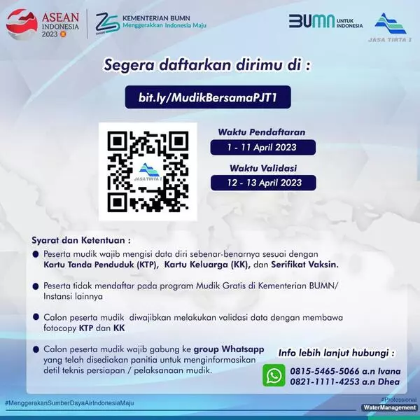 cara pendaftaran mudik bersama bumn. (ist) - Jasa Tirta I Gelar Mudik Bersama BUMN, Begini Syaratnya