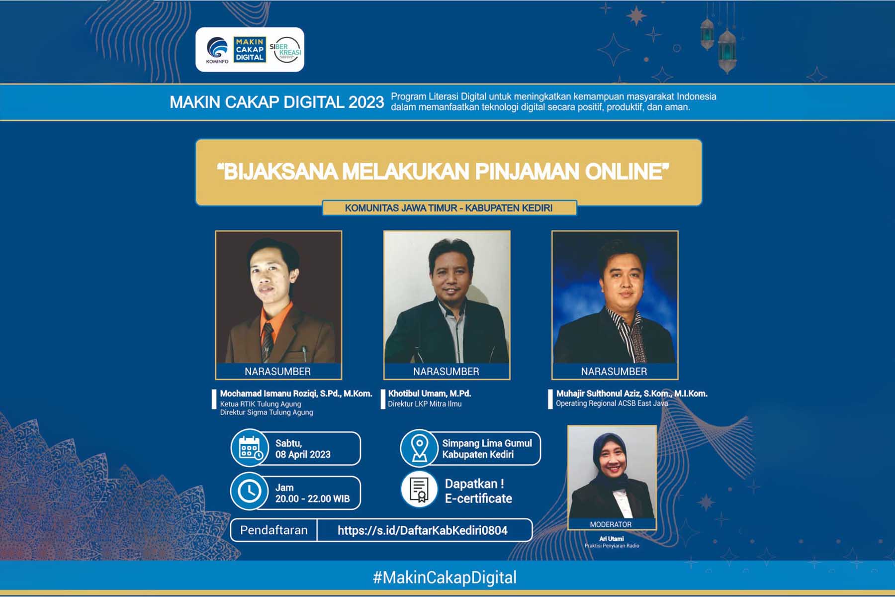 Diskusi Literasi Digital Kemenkominfo 'Bijaksana Melakukan Pinjaman Online.' (ist) - Bermasalah dengan Pinjol? Yuk, Ikuti Diskusi Literasi Digital Kemenkominfo di Kediri