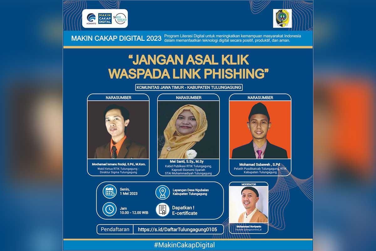 Diskusi luring ”Jangan Asal Klik, Waspada Link Phising”. (ist) - Kemenkominfo Gelar Diskusi Literasi Digital Halal Bihalal di Kalidawir Tulungagung
