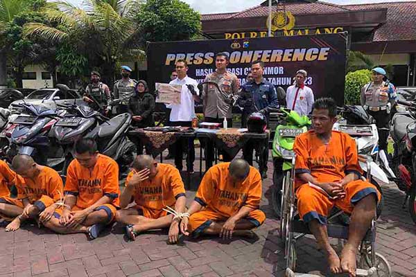 Polres Malang rilis kasus pengungkapan curanmor - Sebulan, Polres Malang Ungkap 45 Kasus Curanmor