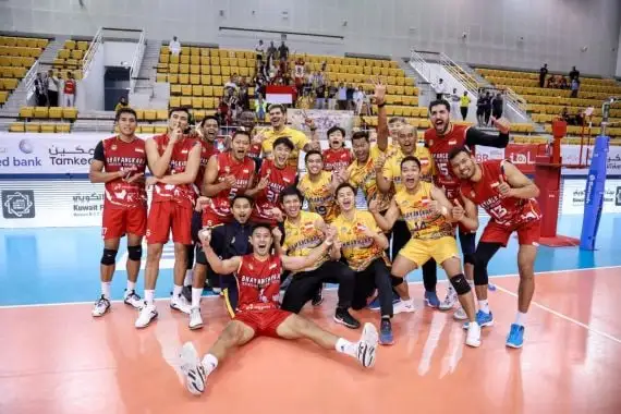 Jakarta Bhayangkara Presisi di AVC 2023. (ist) - Jakarta Bhayangkara Presisi Runner Up AVC Cup 2023, Tiga Pemain Terima Penghargaan