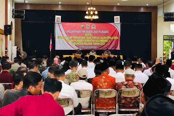 Kegiatan pembukaan pembentukan tim saber judi. (wul) - Jelang Pilkades 2023, Polres Malang Bentuk Tim Saber Judi