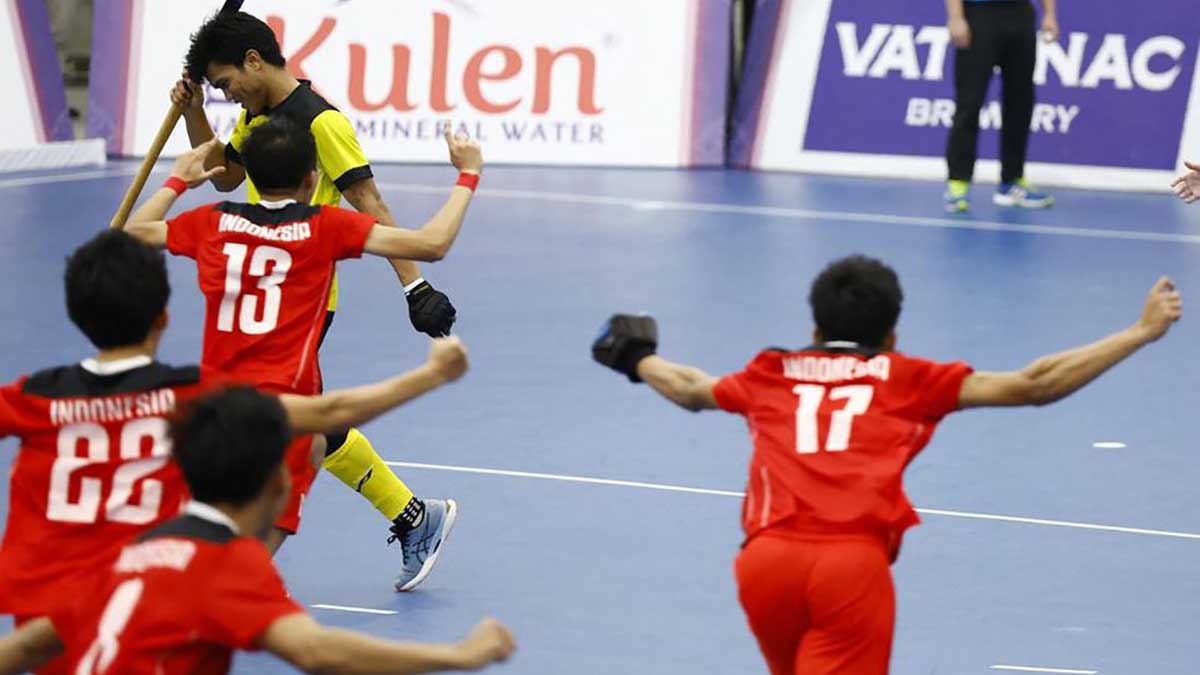 Tim hoki indoor Indonesia. (ist) - Cetak Sejarah, Indonesia Rebut Emas dari Dominasi Malaysia di SEA Games 2023