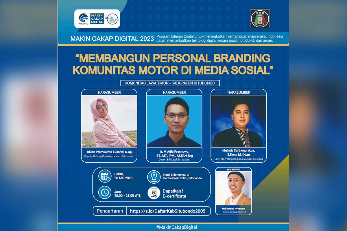 Membangun personal branding komunitas motor di media sosial. (ist) - Diskusi Digital Kemenkominfo Bahas Personal Branding Komunitas Motor Situbondo