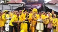 para bacaleg partai golkar kota malang usai pendaftaran di kpu kota malang. (rhd) - DPD Partai Golkar Kota Malang Hantarkan 45 Bacaleg, Targetkan 9 Kursi