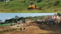 Proses pembentukan track motocross Jalibar Oro-Oro Ombo. (ist) - Track Event KWB Motocross Championship Sudah Siap di Jalibar