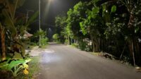 sejumlah ruas jalan poros desa di bojonegoro yang sudah diterangi pju