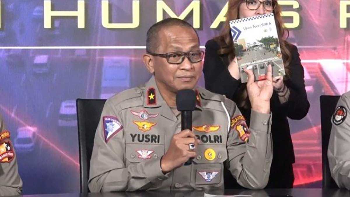 Konferensi pers Korlantas. (ist) - Korlantas Polri: Aturan Sertifikat Mengemudi Tidak Belum Berlaku dan Hanya Untuk Roda 4!