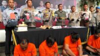 Empat pelaku pengeroyokan dan penusukan di Sukun. (wul) - Tak Terima Jalannya Dihalangi, Teknisi Sound System Dihajar dan Ditusuk Hingga Tewas
