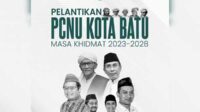 Flyer pelantikan PCNU Kota Batu Masa Khidmat 2023-2028. (ist) - PCNU Kota Batu Periode 2023-2028 Dilantik Malam Ini, Usung Tagline "Khidmat Bersama"