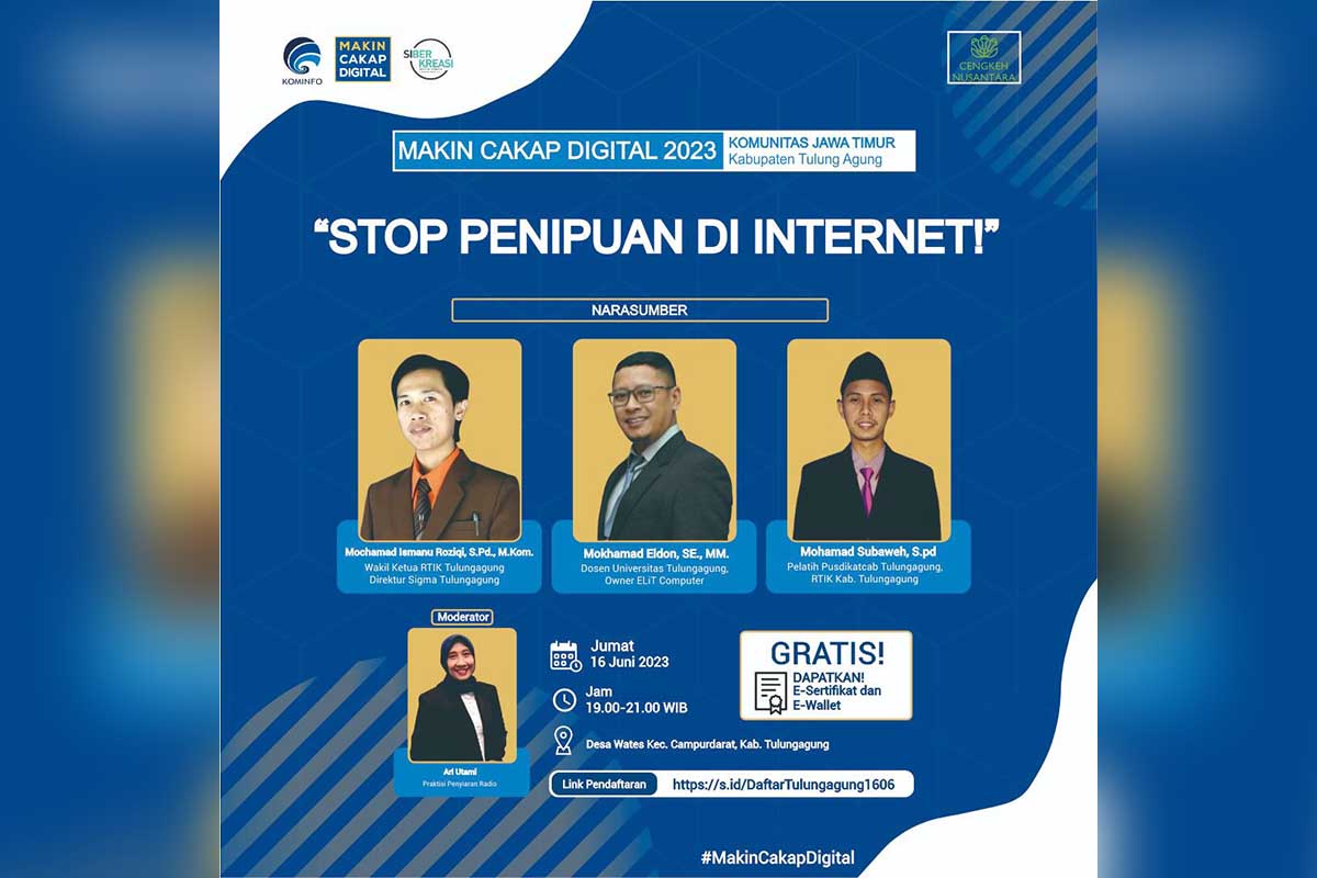 Kemenkominfo bahas Stop Penipuan di Internet. (ist) - Kemenkominfo Bahas Stop Penipuan Internet dan Literasi Digital Masuk Desa Wates Tulungagung