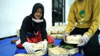 Penggunaan daun jati untuk mengemas hewan kurban, upaya UMM menerapkan 'Green and Halal Kurban'. (ist) - UMM Terapkan Konsep 'Green and Halal Kurban' dalam Penyembelihan 59 Hewan Kurban