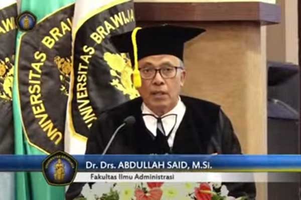 Prof Dr Drs Abdullah Said MSi. (ist) - UB Kukuhkan Prof Abdullah Said dan Prof Ananda Sabil Hussein