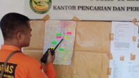 Progres pemetaan pencarian dua bocah Bumiayu hanyut oleh Tim SAR. (ist) - Hari Kedua, Bocah Bumiayu Hanyut di DAS Brantas Belum Temukan Titik Terang