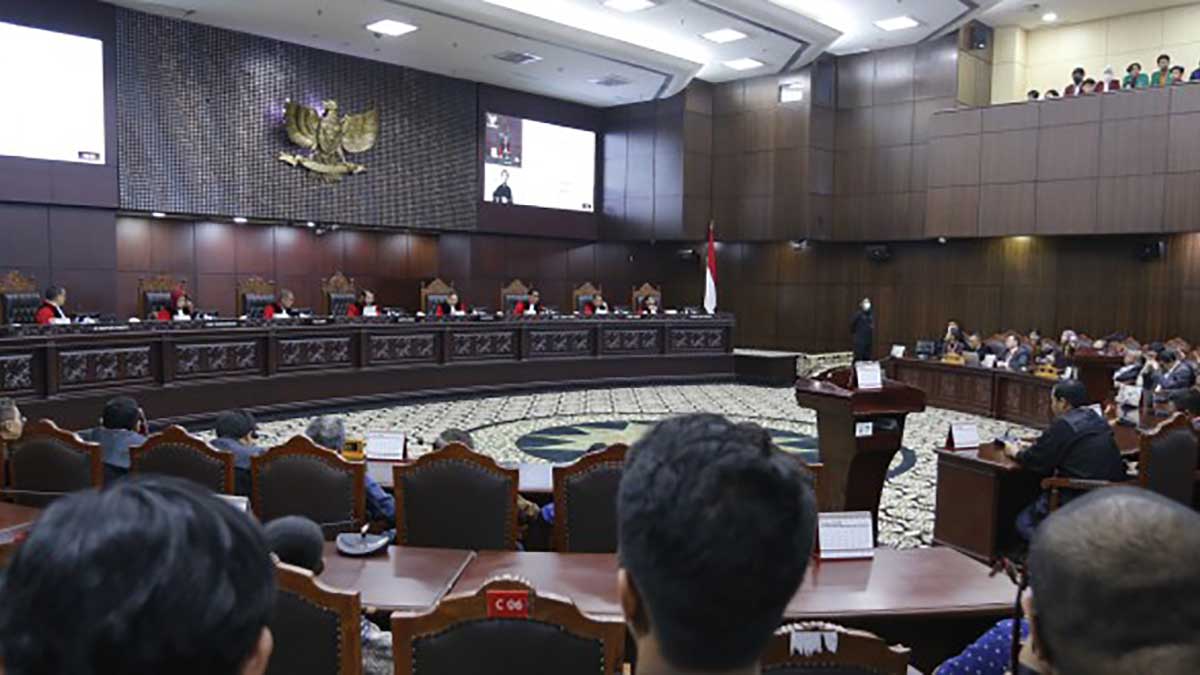Sidang MK. (ist) - MK Tolak Gugatan, Sistem Pemilu Tetap Proporsional Terbuka