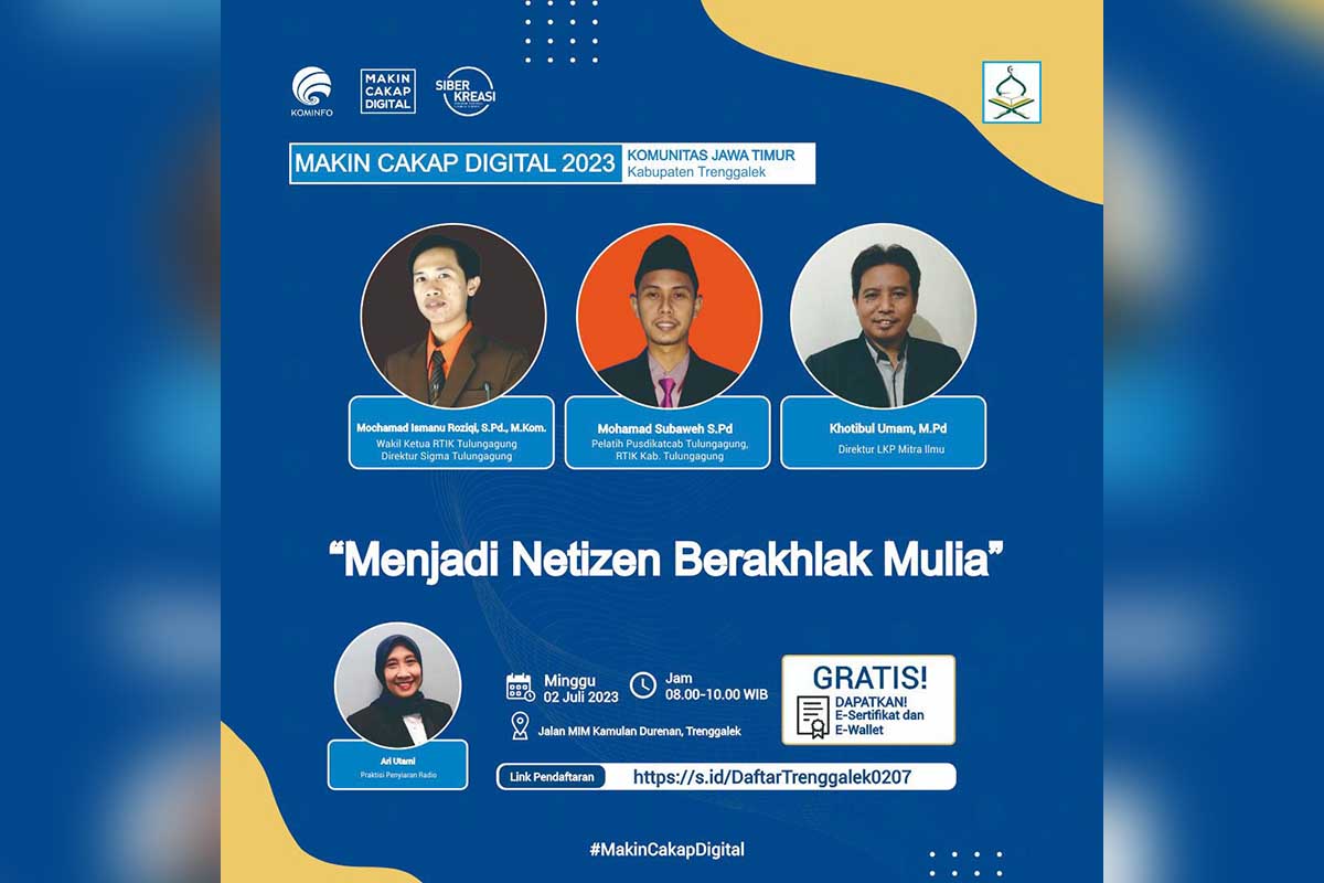 Kemenkominfo ajak 'Netizen Berakhlak Mulia'. (ist) - Diskusi Literasi Digital, di Desa Kemulan Trenggalek, Kemenkominfo Ajak Netizen Berakhlak Mulia