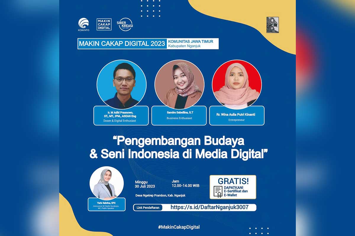 Kemenkominfo ajak kembangkan 'Budaya dan Seni Indonesia di Media Digital.' (ist) - Kemenkominfo Ajak Warga Kembangkan Seni Budaya Medsos di Kurungrejo Nganjuk