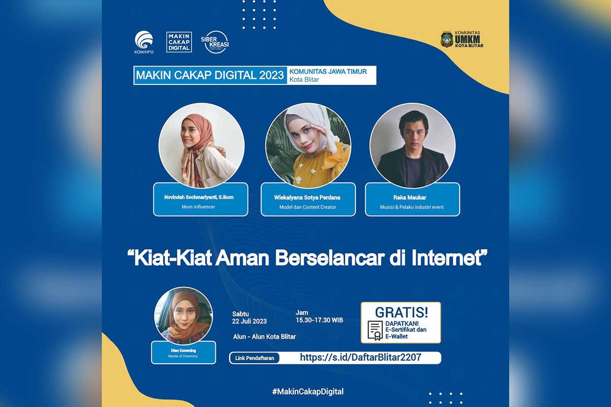 Kemenkominfo berbagi 'Kiat Aman Berselancar di Internet'. (ist) - Gandeng UMKM Kota Blitar, Kemenkominfo Berbagi Kiat Aman Berselancar di Internet