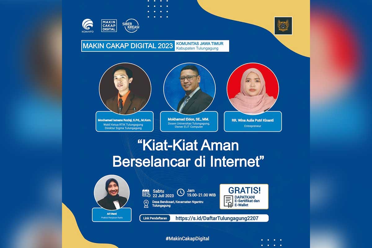 Kemenkominfo berbagi kiat aman berselancar internet. (ist) - Kemenkominfo Berbagi Kiat Aman Berselancar Internet di Bersih Desa Bendosari Tulungagung