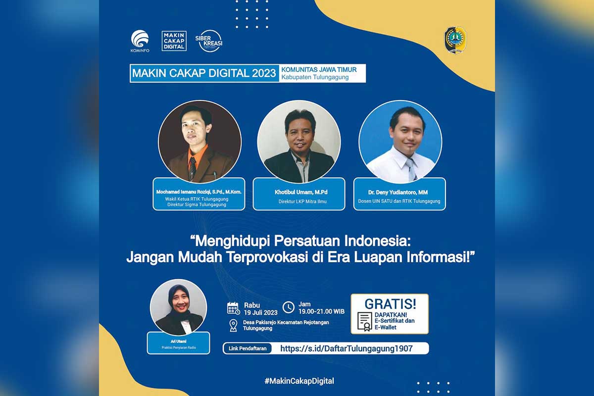 Kemenkominfo ingatan 'Jangan Mudah Terprovokasi di Era Luapan Informasi.' (ist) - Kemenkominfo Ingatkan Jangan Mudah Terprovokasi Era Luapan Informasi di Pakisrejo Tulungagung