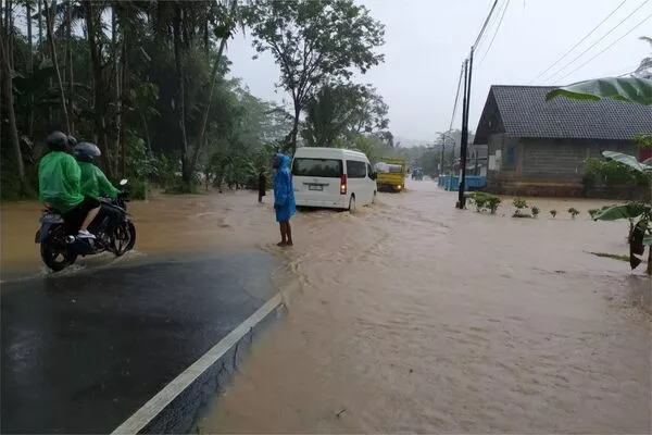 Kondisi banjir di Desa Sitiarjo. (ist) - Intensitas Hujan Tinggi, Sungai Penguluran Meluap, Desa Sitiarjo Tergenang Banjir