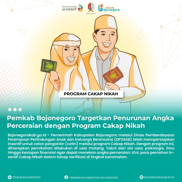 pemkab bojonegoro targetkan penurunan angka perceraian dengan program cakap nikah