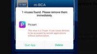 Pop-up virus BCA mobile. (ist) - Jangan Klik! Penipuan Baru Sebut Aplikasi BCA Mobile Kena Virus