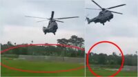 Video helikopter presiden robohkan tembok stadion. (ist) - Helikopter Presiden Buat Tembok Stadion Roboh, Istana Buka Suara