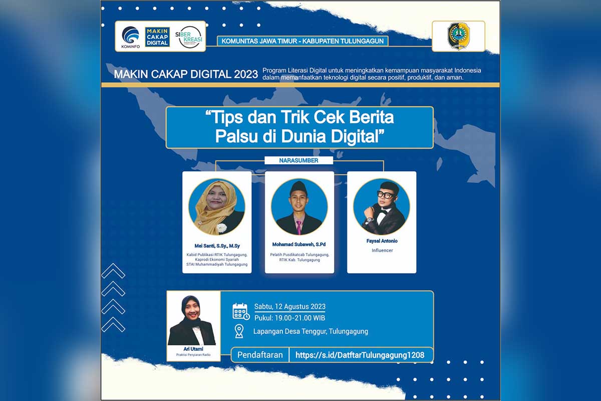 Kemenkominfo bahas 'Tips dan Trik Cek Berita Palsu di Dunia Digital.' (ist) - Kemenkominfo Bahas Tips dan Trik Cek Berita Palsu di Tenggur Expo Tulungagung