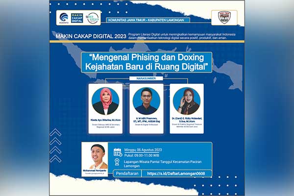 Kemenkominfo kupas 'Phising dan Doxing, kejahatan baru di ruang digital.' (ist) - Gandeng Komunitas Suzuki Carry, Kemenkominfo Kupas Phising dan Doxing di Pantai Tunggul Lamongan