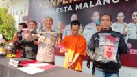 Pers rilis pelaku residivis Curanmor di Polresta Malang Kota. (ist) - Residivis Curanmor Pasuruan Dihadiahi Timah Panas Polresta Makota