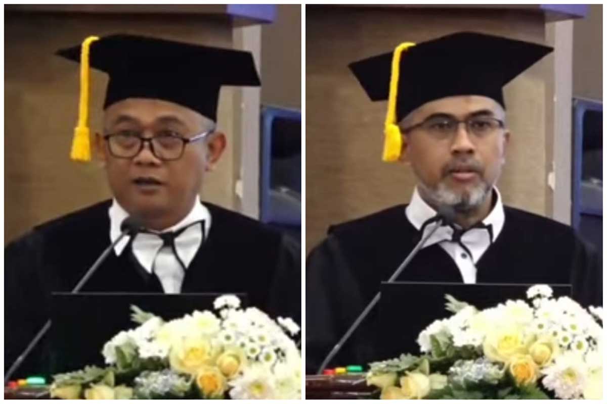 Prof Dr Eng Denny Widhiyanuriyawan ST MT dan Prof Dr Eng Nurkholis Hamidi ST MEng.  (rhd) - UB Kukuhkan Empat Profesor dari FH, FTP dan FT