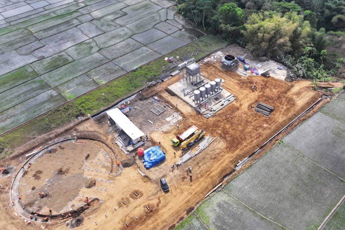 Gambar udara progres WTP IPA Sungai Bango. (ist) - Wali Kota Tinjau Progres WTP, Jasa Tirta I Siap Ujicoba Akhir September