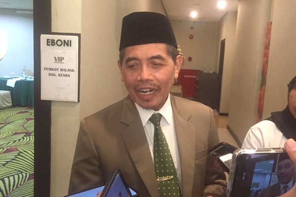 Ketua Baznas Kota Malang, Kasuwi Saiban, menjawab pertanyaan awak media. (ws8) - Wali Kota Malang: BAZNAS Terus Bangun Kepercayaan Tingkatkan Zakat