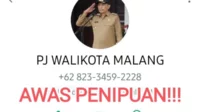 Waspada, Penipu Catut Nama Pj Walikota Malang Wahyu Hidayat