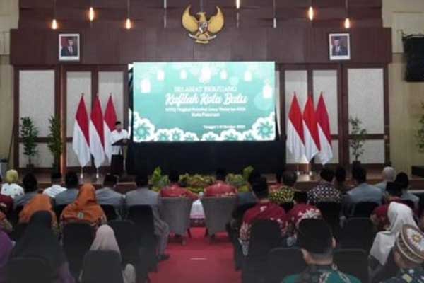 Pelepasan Kafilah peserta MTQ XXX 2023 di Graha Pancasila Balai Kota Among Tani Pemkot Batu. (ist) - 41 Kafilah Kota Batu Siap Meriahkan MTQ Jatim XXX di Kota Pasuruan