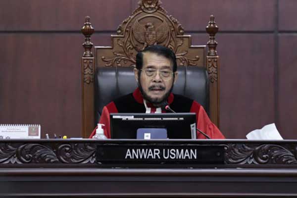 Ketua MK Anwar Usman. (ist) - MK Tolak Gugatan Batas Usia Minimal Capres-Cawapres, Tetap 40 Tahun!