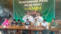 Konferensi pers Jalan Sehat Bareng AMIN di RM Kertanegara. (dik) - Jalan Sehat Bareng AMIN, Siapkan Tiga Paket Umroh dan Ratusan Hadiah