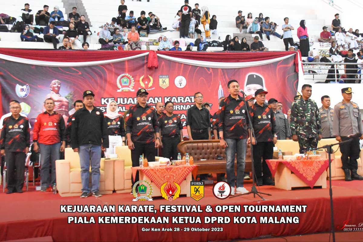 Pembukaan Kejuaraan Karate Piala Kemerdekaan Ketua DPRD Kota Malang 2023. (ist) - Ribuan Peserta Ikuti Kejuaraan Karate Piala Kemerdekaan Ketua DPRD Kota Malang 2023