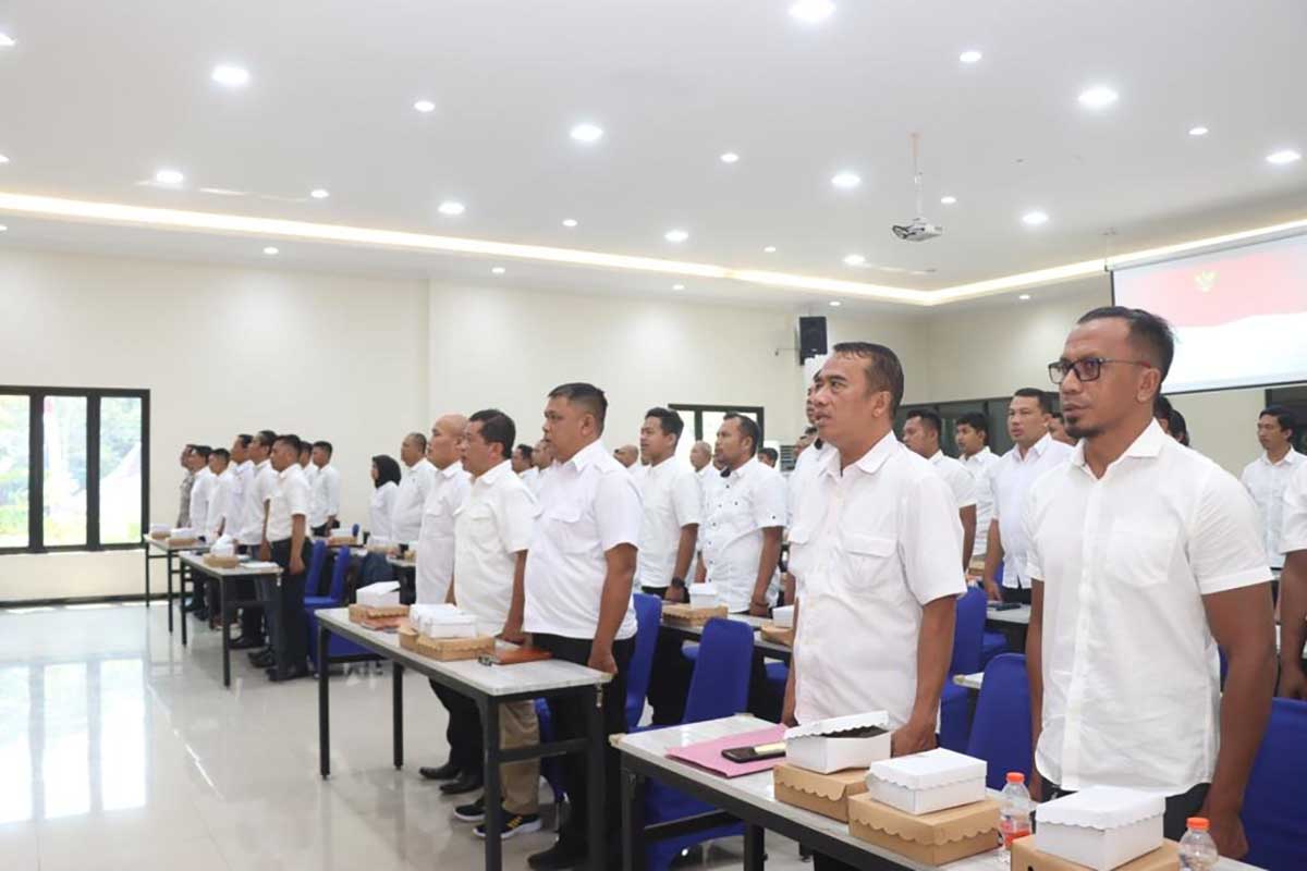 Peserta Kanit Reskrim Polsek dan anggota Reskrim se-wilayah Polres Malang. (ist) - PKM Polinema Bimtek dan Sosialisasi Bahasa Indonesia Hukum di Polres Malang