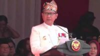Pj Wali Kota Batu saat memberikan sambutan pada upacara peringatan HUT ke-22 Kota Batu. (ist) - ASN Pemkot Batu Wajib Belanja di Pasar Induk Among Tani Setiap Tanggal 17