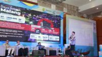 Pj. Wali Kota Malang Dr Ir Wahyu Hidayat, mempresentasikan penguatan ekonomi kreatif Kota Malang. (Seru.co.id/ws8) - Jadi Narsum di Forum ICCN, Pj. Walikota Malang Komitmen Kuatkan Ekraf Kota Malang