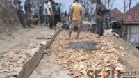 Tak Kunjung Diperbaiki Pemda, Masyarakat Swadaya Perbaiki Jalan Desa Bujur