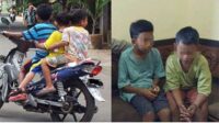 Dua bocah asal Madura nekat naik motor ke Jakarta. (ist) - Nekat! Dua Bocah Asal Madura Naik Motor ke Jakarta Tanpa Helm Cuma Bawa Rp100 Ribu