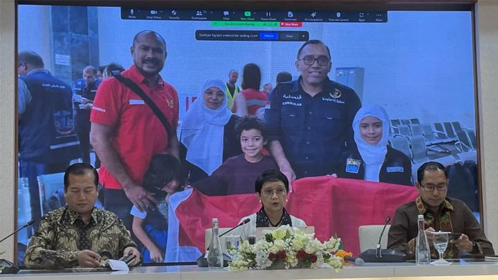 Konferensi pers Kemenlu evakuasi WNI dari Gaza. (ist) - Akhirnya, Perjuangan Evakuasi Empat WNI dari Gaza Berhasil