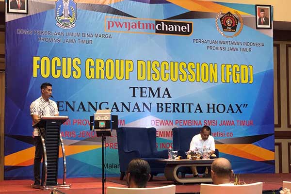 Kegiatan Focus Group Discussion (FGD). (wul) - PWI Sosialisasikan Produk Jurnalistik Untuk Perangi Berita Hoax
