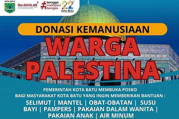 Penggalangan bantuan donasi kemanusiaan warga Palestina. (ist) - Warga Antusias Ingin Donasi Palestina Melalui Dinsos Batu