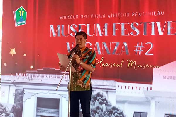 Sambutan Kadisdikbud, Suwarjana, dalam Museum Festive Vaganza #2. (ws8) - Museum Festive Vaganza #2 Ajak Generasi Penerus Kemas Pembelajaran Sejarah