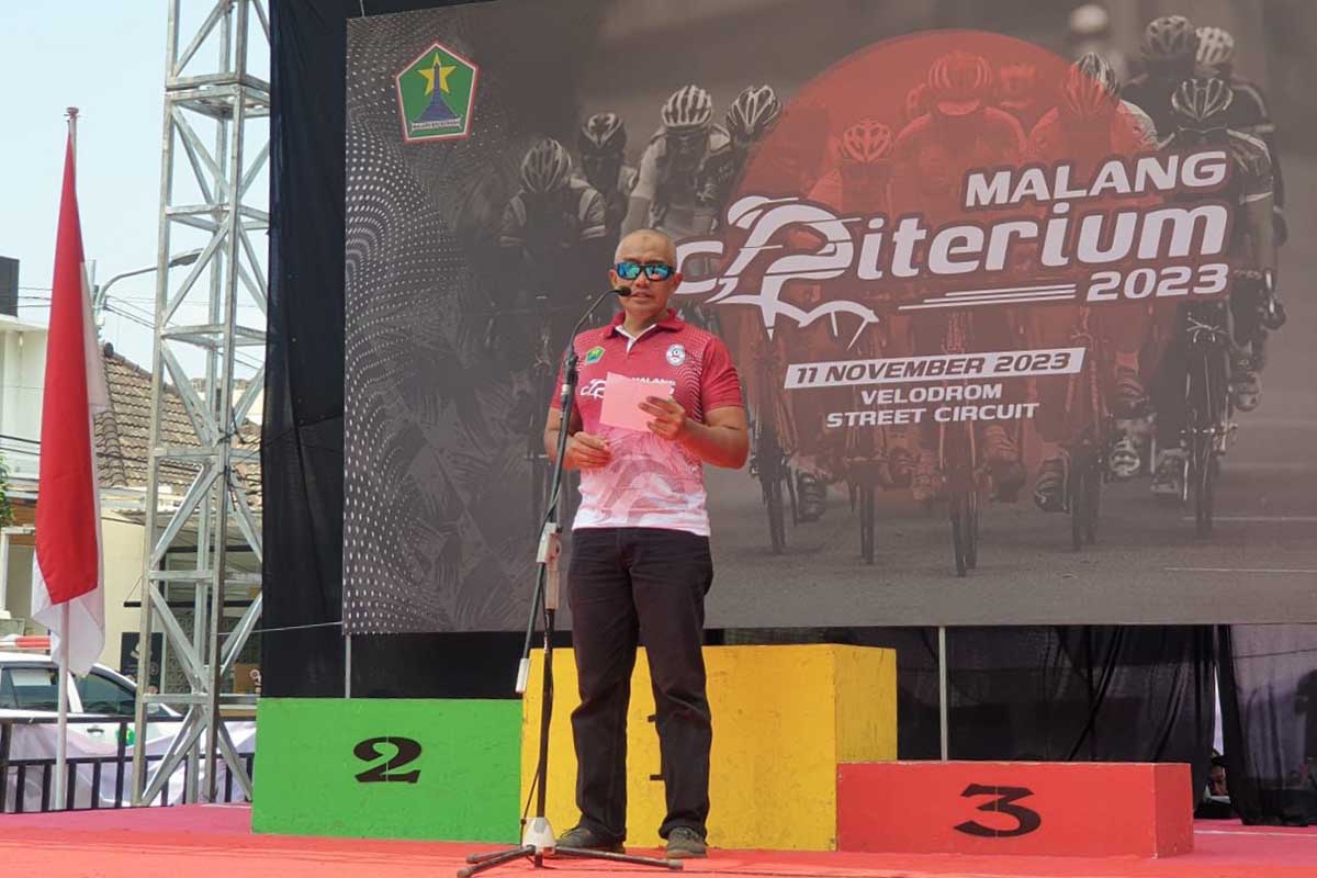 Sambutan Sekda Kota Malang, Erik Setyo dalam Malang Criterium. (ws8) - Pemkot Malang Gagas Malang Criterium Jadi Sport Tourism