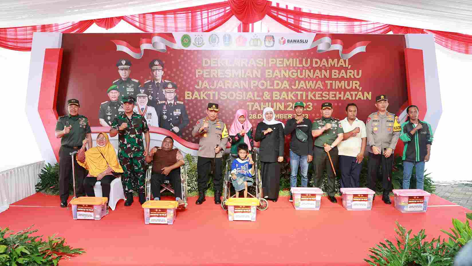 Kapolri Hadiri Deklarasi Pemilu Damai dan Peresmian Bangunan Baru Jajaran Polda Jatim